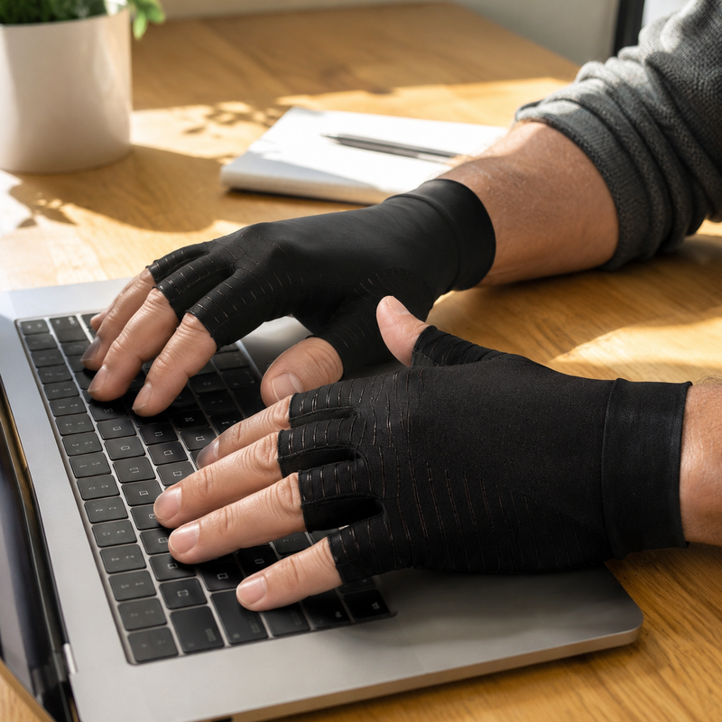 Copper-Infused Arthritis Gloves – Four-Way Stretch Hand Support