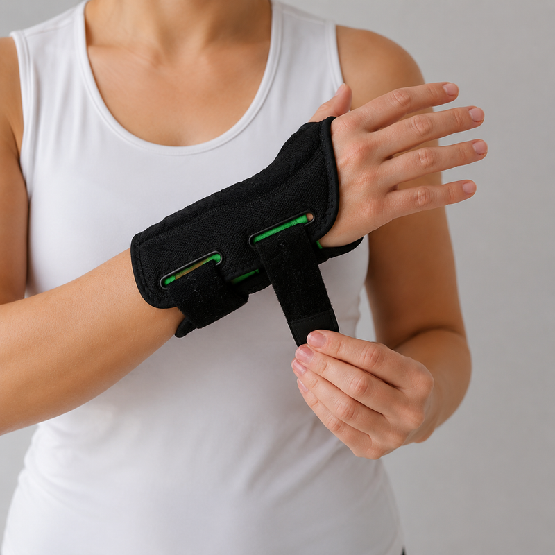 Wrist Brace in Recycled Mesh – One-Handed Cinch Fit