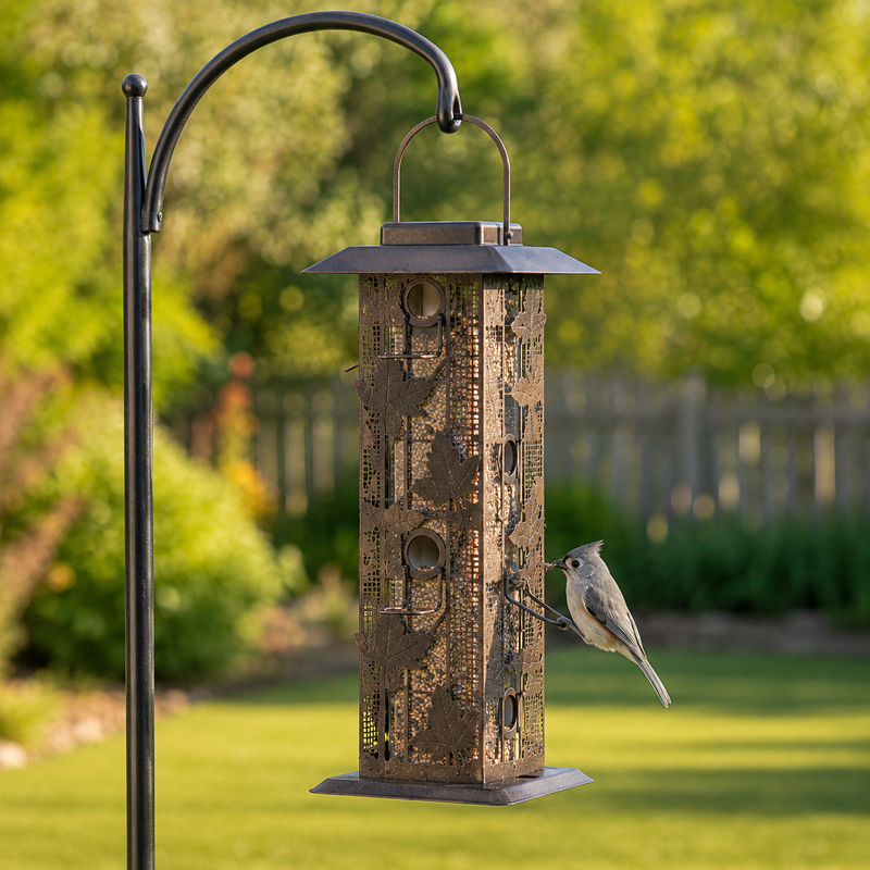 Bird Feeder With A Weight-Activated Cage - Ports Close, 2 lb Reservoir