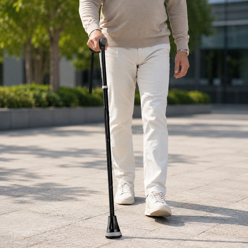 All-Terrain Walking Cane – Pivoting Tip, Folds Into A Bag