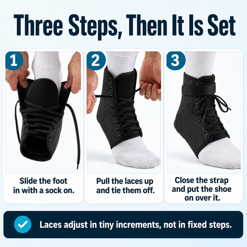 Ankle Brace with Spring Steel Stays – Lace-Up Support