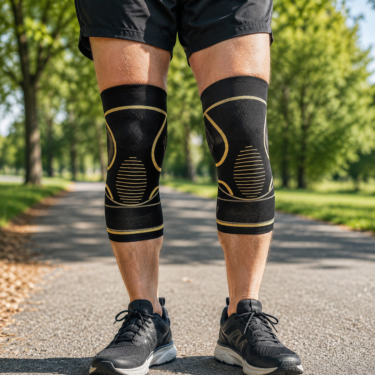 Copper Knee Compression Sleeve – 2-Pack with Adjustable Straps
