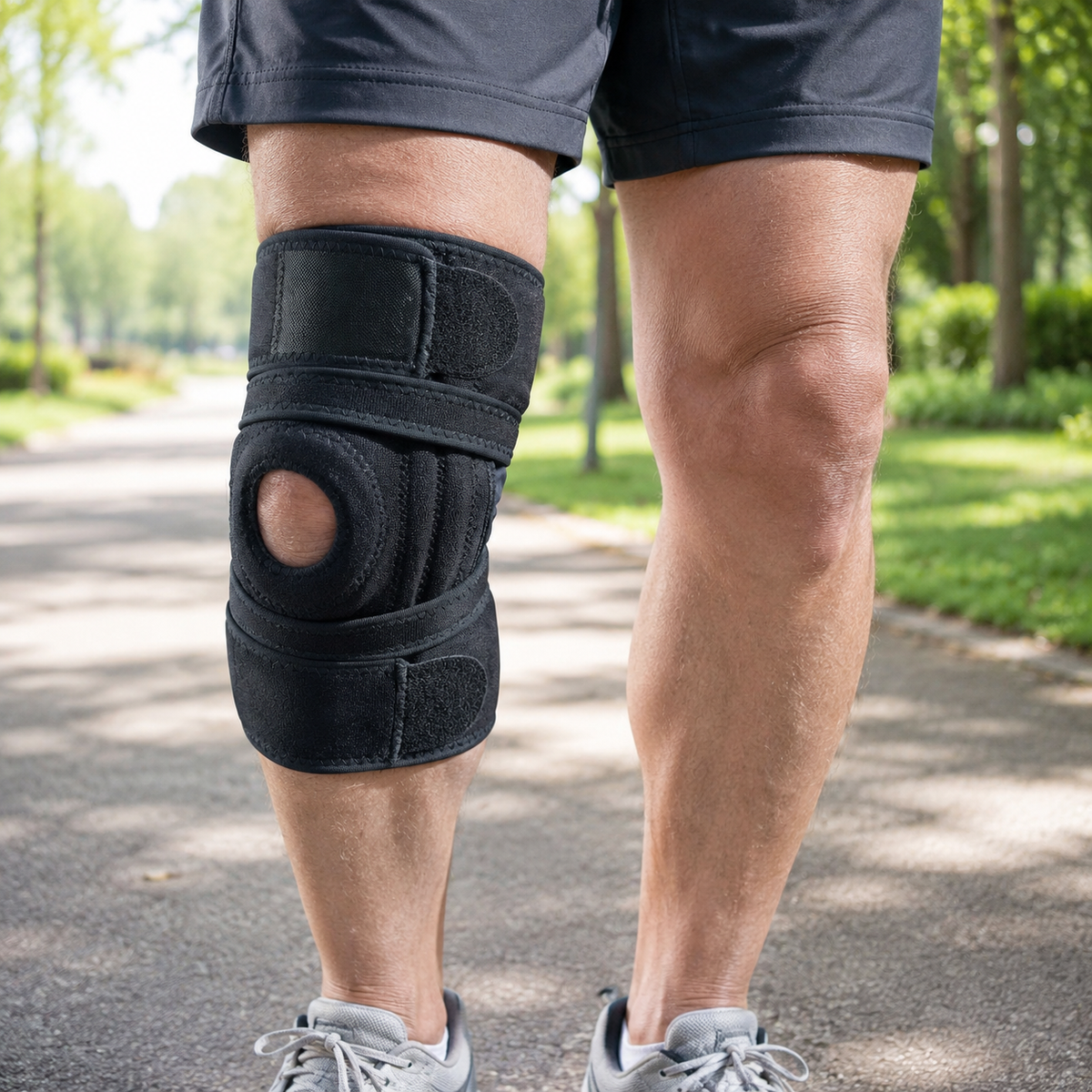 4-Strap Wraparound Knee Brace – Dual Side Stabilizer Support