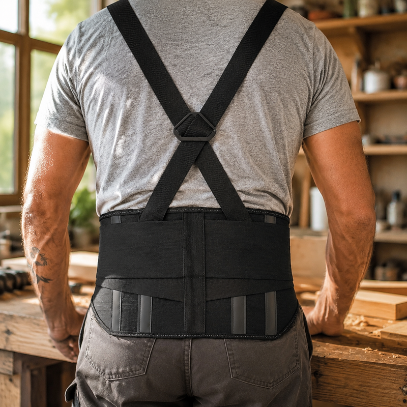 Workwear Lumbar Support Belt – Detachable Suspender Back Brace