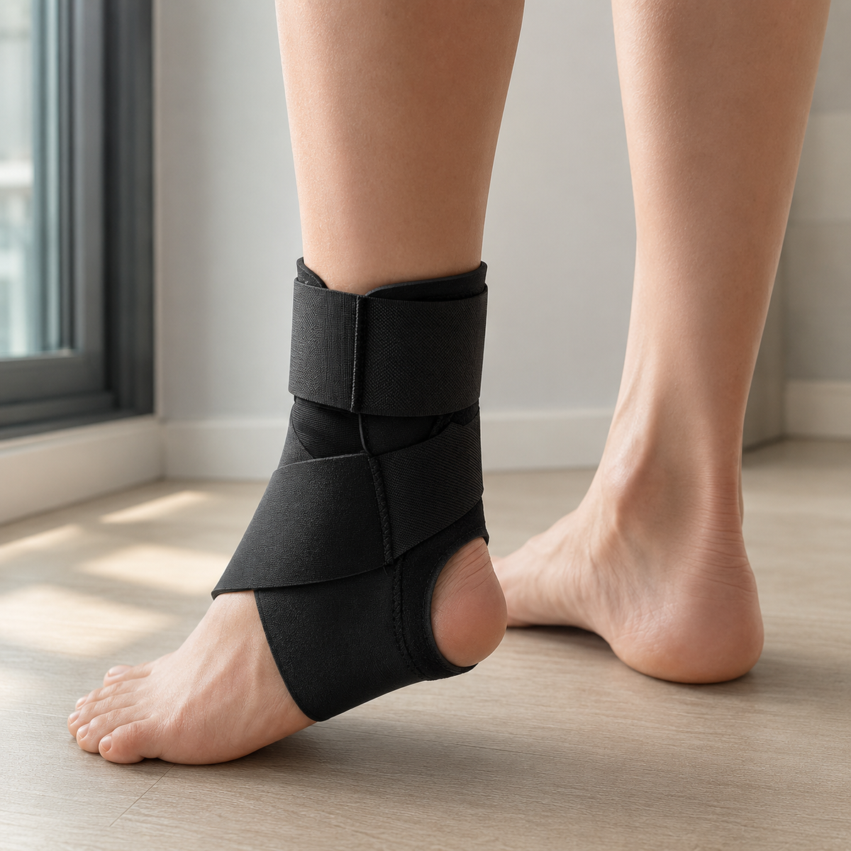 Ankle Brace with Rigid Side Stays – Adjustable Wrap