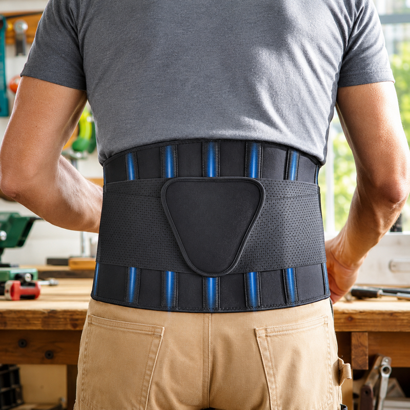 4-Stay Lumbar Support Belt – Removable Lumbar Pad Back Brace