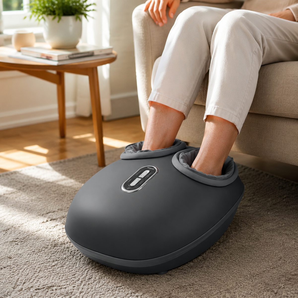 Air Compression Foot Massager – Wrap-Around Shiatsu with Heat