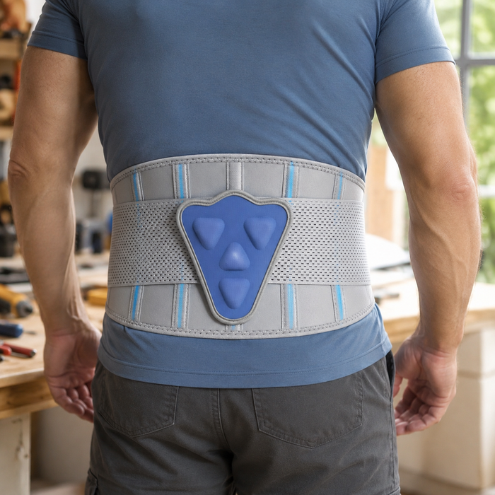 Silicone-Pad Lumbar Support Belt – Wide Compression Back Brace