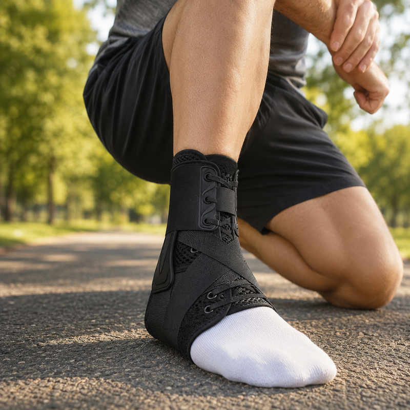 Ankle Brace with Quick Lace-Up – Figure-8 Strap Support