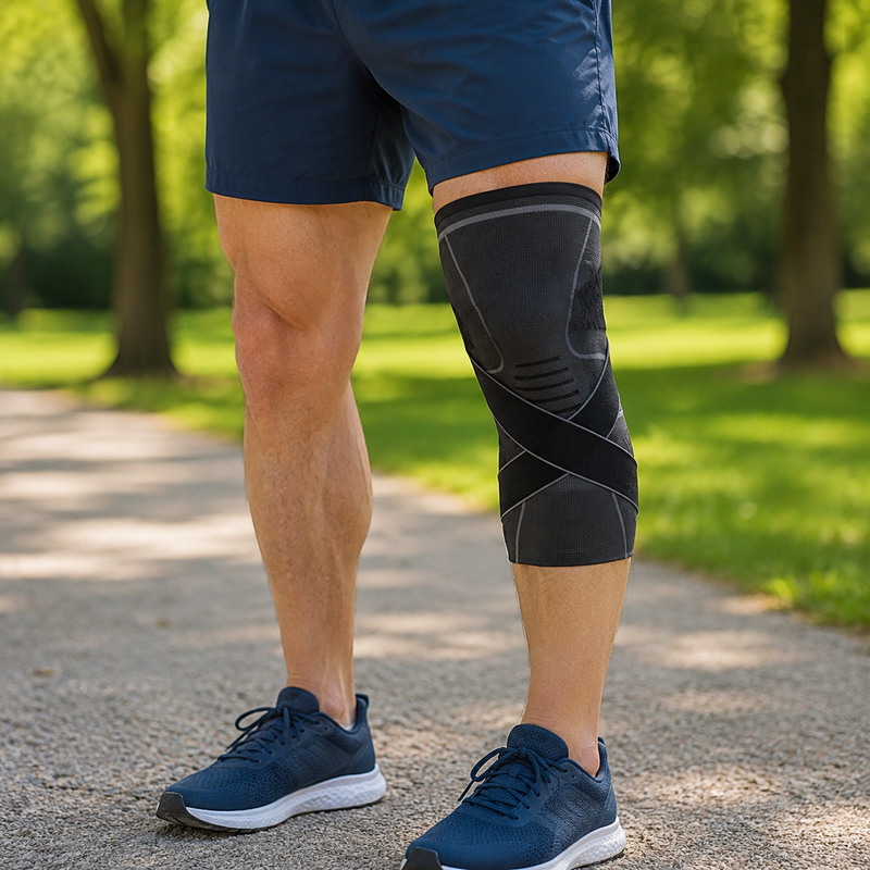 Adjustable X-Strap Knee Compression Sleeve – Single Knee Support