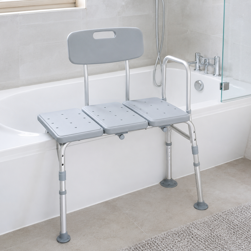 Tub Transfer Bench – Reversible Back with Suction-Cup Feet