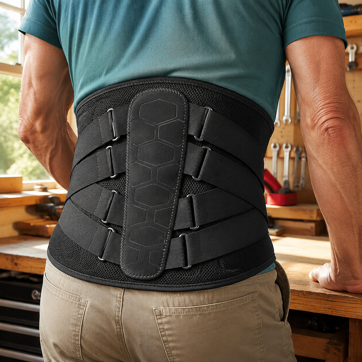 Pulley-System Lumbar Support Belt – Ergonomic Back Brace