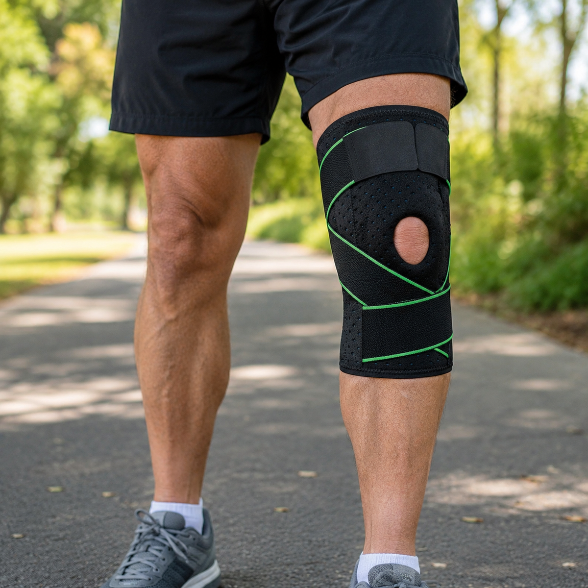 Spring Stabilizer Knee Brace – Silicone Kneecap Pad Support