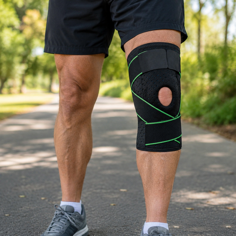 Spring Stabilizer Knee Brace – Silicone Kneecap Pad Support