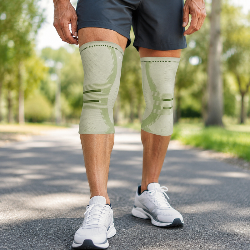 3D Contoured Knee Compression Sleeve – 2-Pack Knee Support for Men & Women