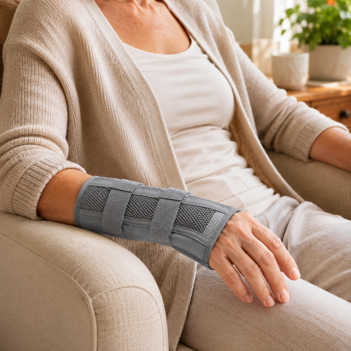 Wrist Brace with Palm Cushion – Double-Splint Night Support